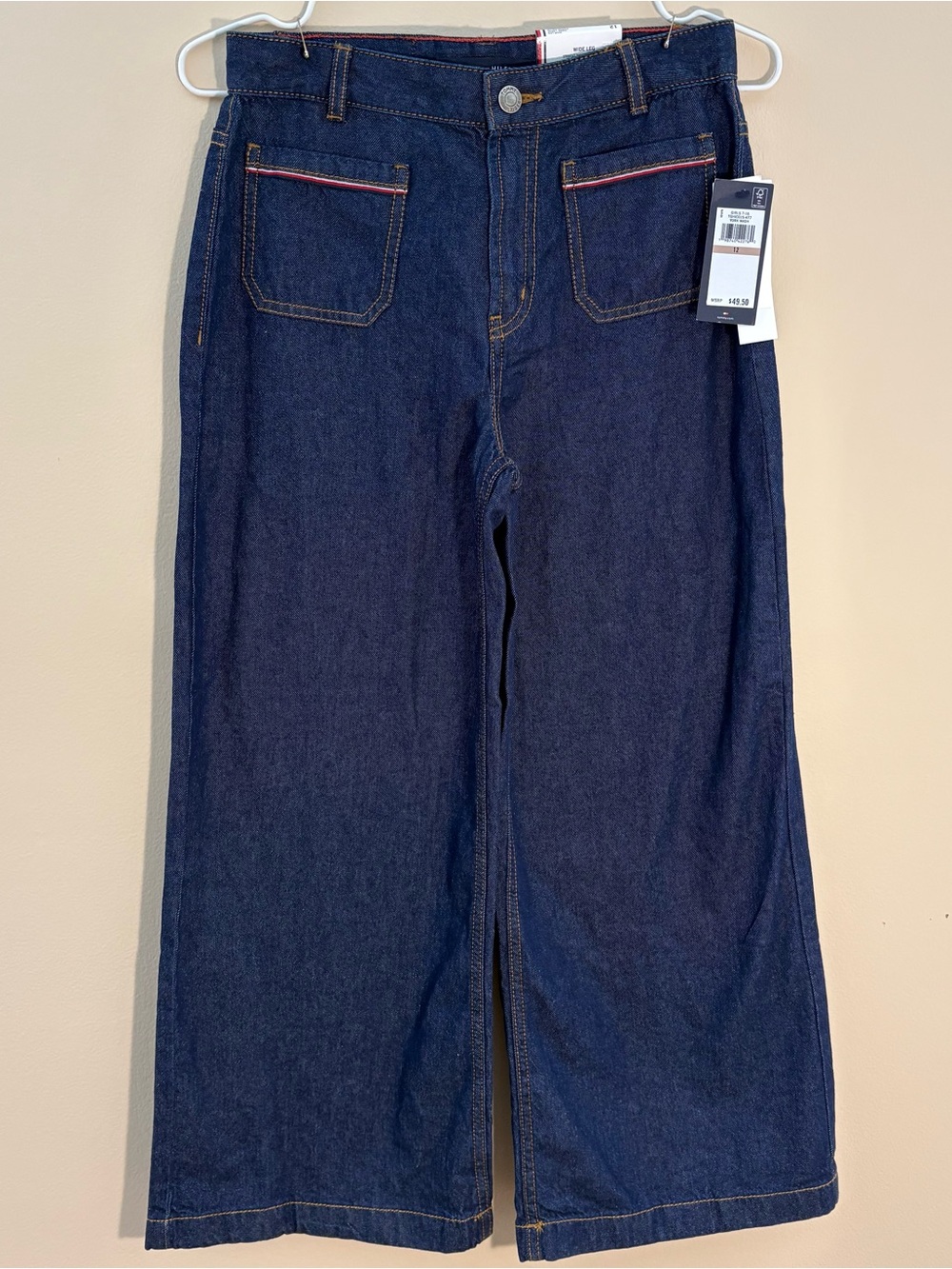 Tommy Hilfiger Girls High-Rise Wide-Leg Jeans Size Girls 12 NWT